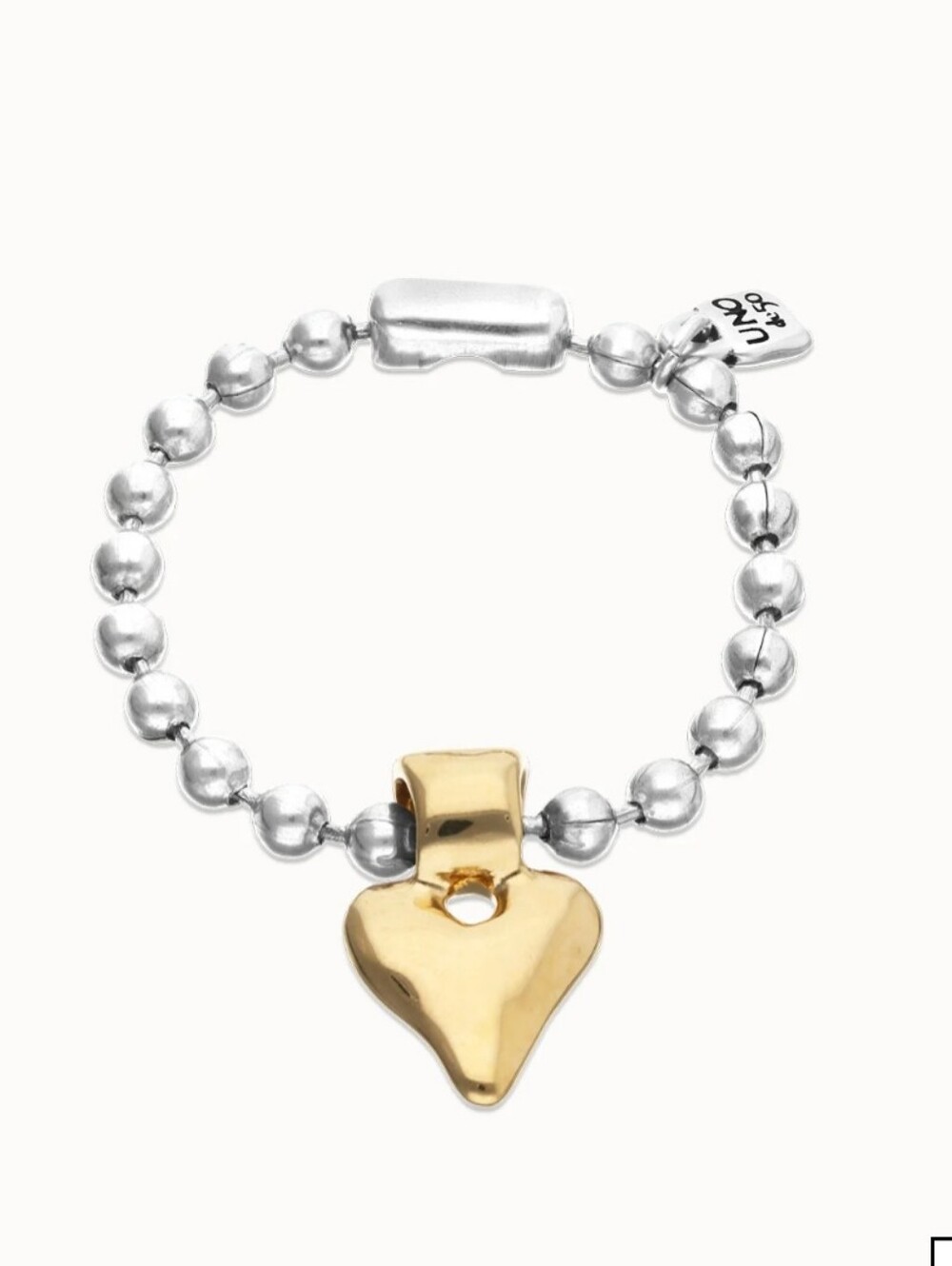 UNO de 50 Bracelet • HEART SNOWFLAKE • Gold & Silver